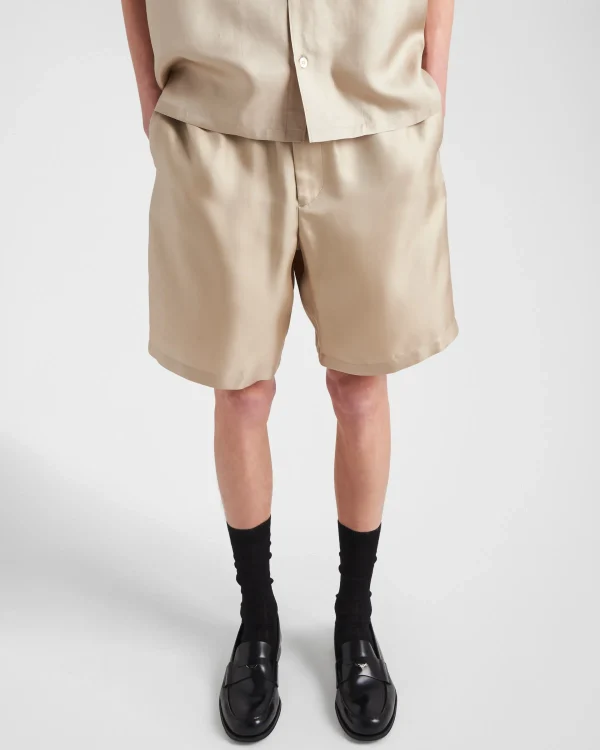 Trousers And Bermudas*Prada Silk Bermudas Cord