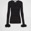 Knitwear*Prada Silk cardigan Black