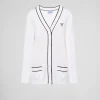 Knitwear*Prada Silk cardigan White/black