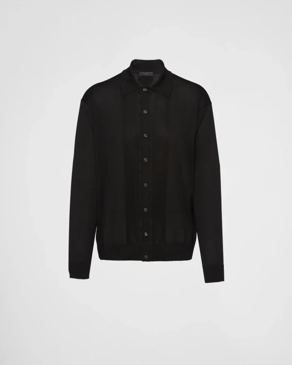 Knitwear*Prada Silk cardigan Black