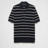 Knitwear*Prada Silk polo shirt Navy