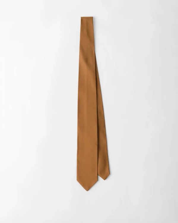 Ties And Bow Ties*Prada Silk tie Caramel