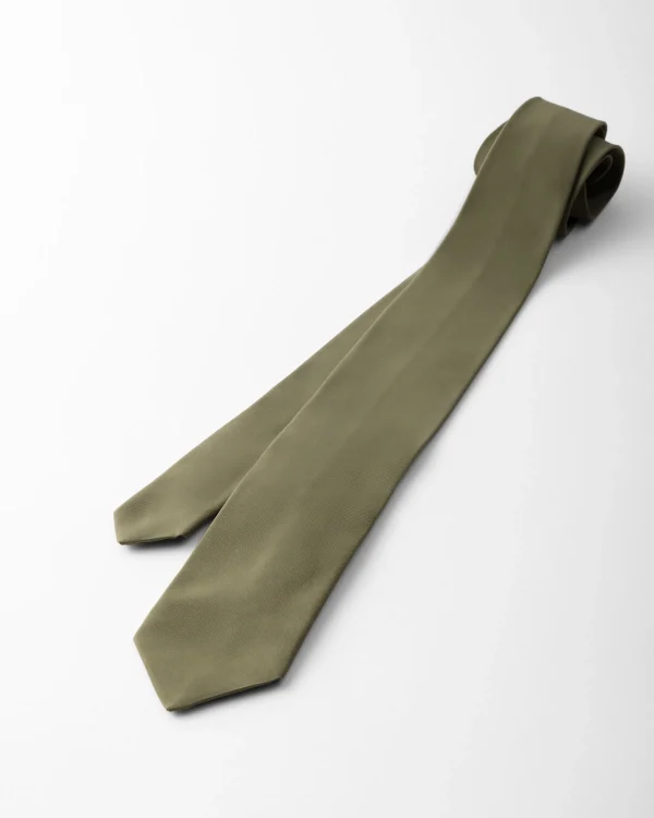 Ties And Bow Ties*Prada Silk tie Militarygreen