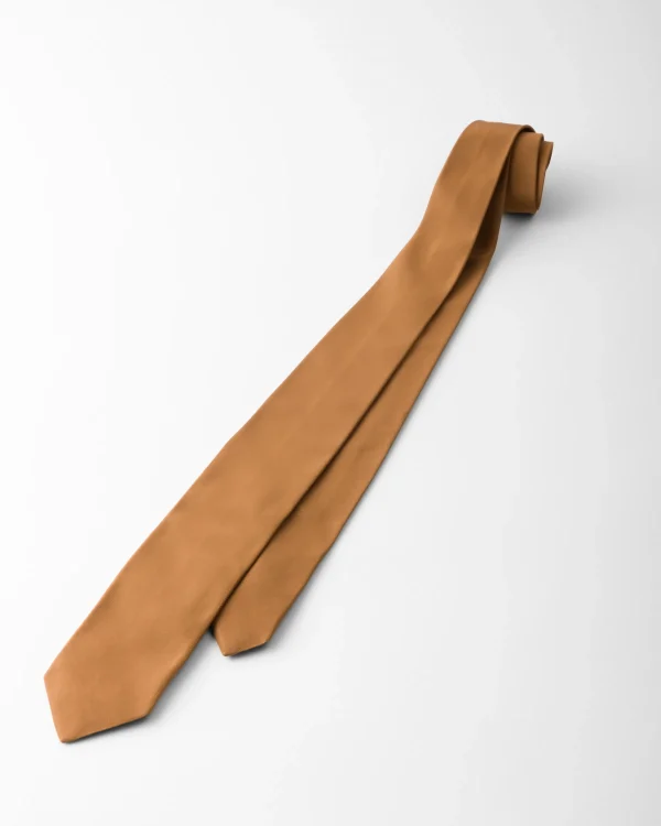 Ties And Bow Ties*Prada Silk tie Caramel