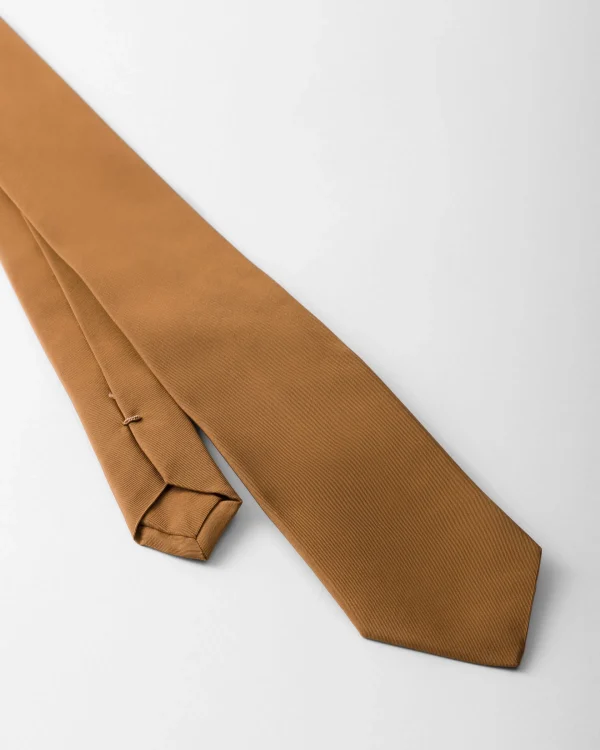 Ties And Bow Ties*Prada Silk tie Caramel