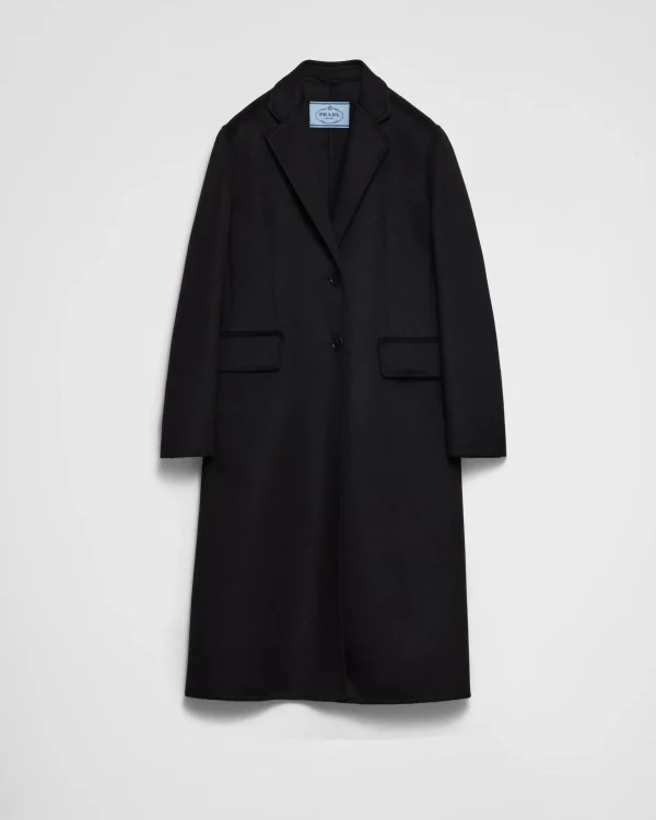 Jackets And Coats*Prada Single-breasted cashgora coat Black