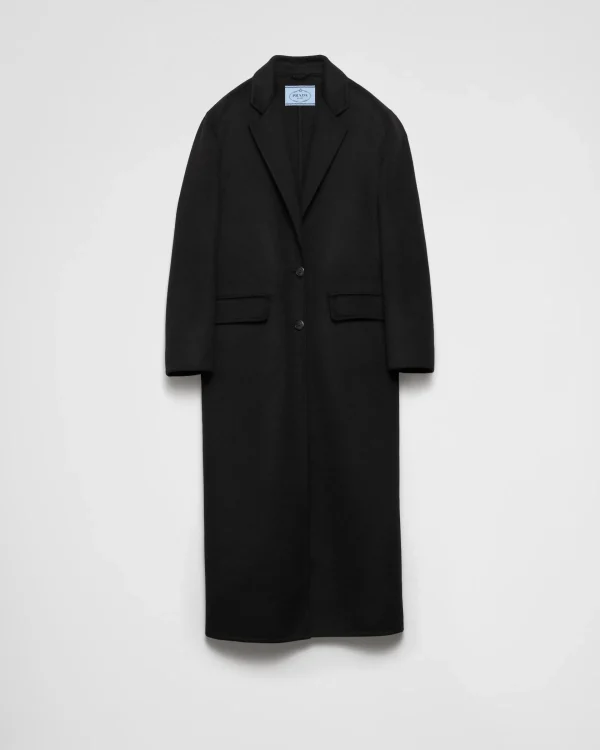 Jackets And Coats*Prada Single-breasted cashgora coat Black