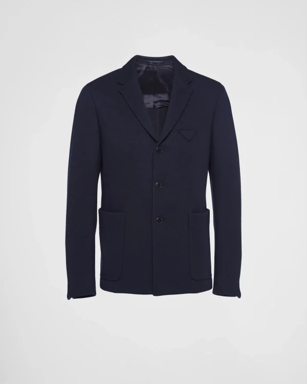 Jackets And Coats*Prada Single-breasted cashmere and wool jacket Navy