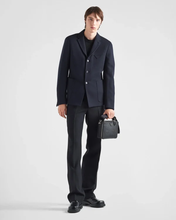 Jackets And Coats*Prada Single-breasted cashmere and wool jacket Navy