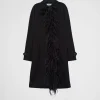 Jackets And Coats*Prada Single-breasted cashmere coat with feathers Black