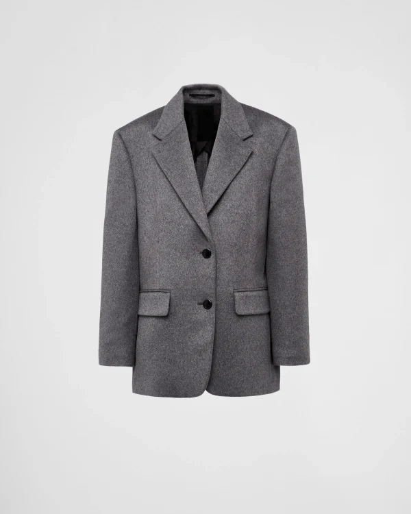 Jackets And Coats*Prada Single-breasted cashmere jacket Grey