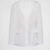 Jackets And Coats*Prada Single-breasted cotton jacket White