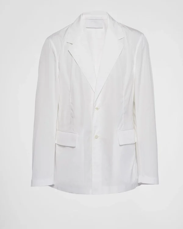 Jackets And Coats*Prada Single-breasted cotton jacket White