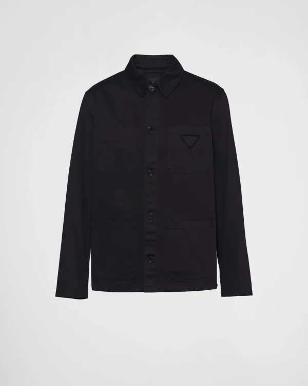 Jackets And Coats*Prada Single-breasted cotton jacket Black