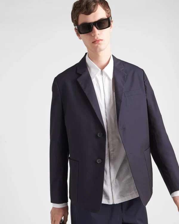 Jackets And Coats*Prada Single-breasted cotton jacket Navy