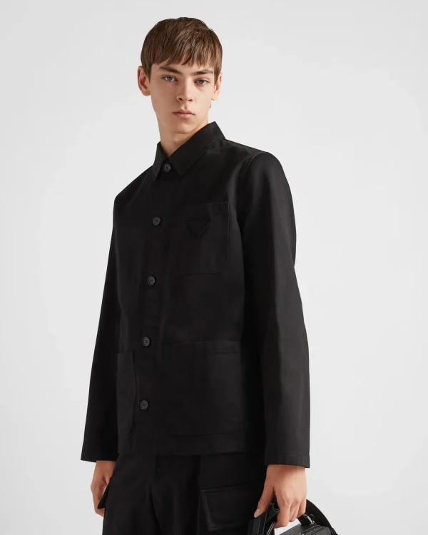 Jackets And Coats*Prada Single-breasted cotton jacket Black