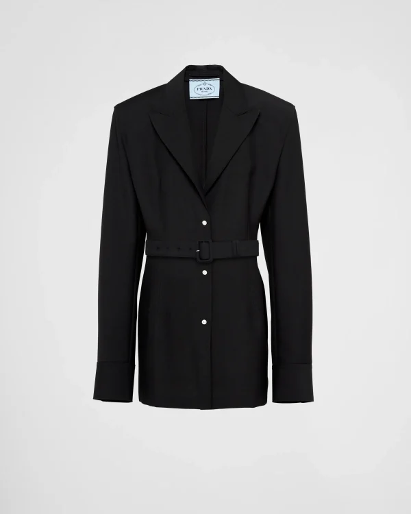 Jackets And Coats*Prada Single-breasted light mohair jacket Black