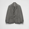 Jackets And Coats*Prada Single-breasted light technical fabric jacket Irongray