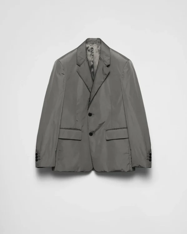 Jackets And Coats*Prada Single-breasted light technical fabric jacket Irongray