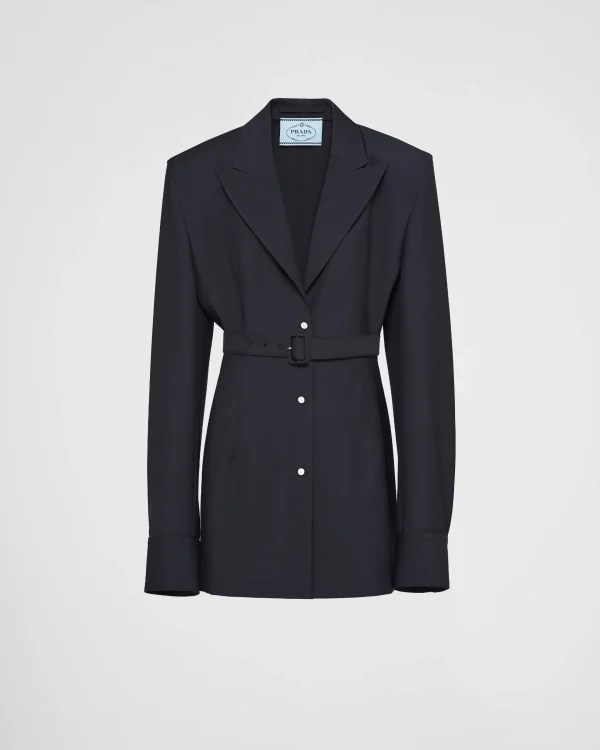 Jackets And Coats*Prada Single-breasted mohair jacket Navy