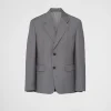 Jackets And Coats*Prada Single-breasted mohair wool jacket Grey