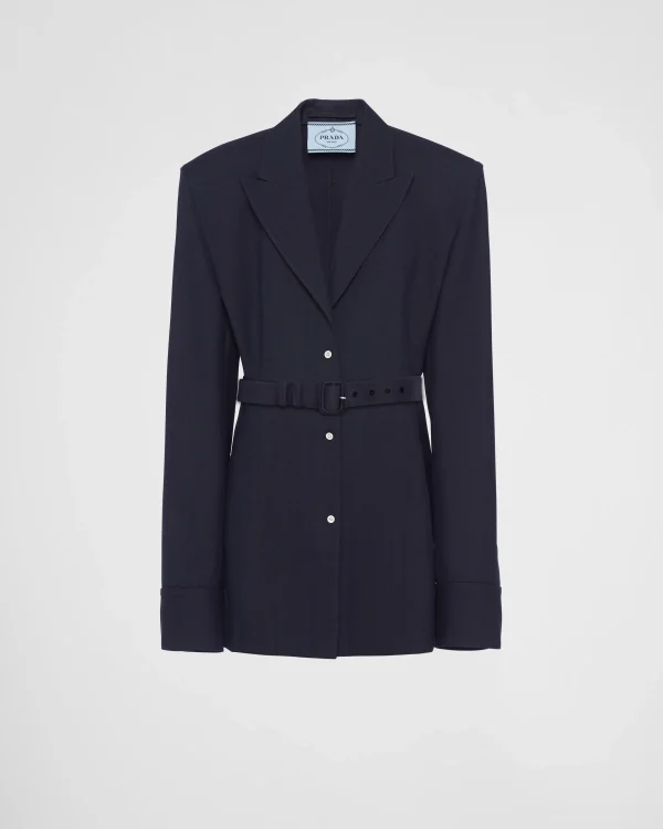 Jackets And Coats*Prada Single-breasted pinstripe wool jacket Navy