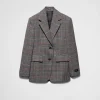 Jackets And Coats*Prada Single-breasted Prince of Wales checked jacket Ebony