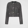 Jackets And Coats*Prada Single-breasted rhinestone encrusted mesh jacket Hematite