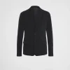 Jackets And Coats*Prada Single-breasted technical stretch fabric jacket Black