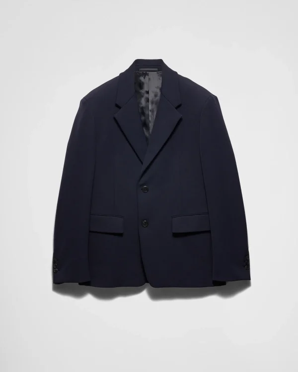 Jackets And Coats*Prada Single-breasted technical gabardine jacket Navy