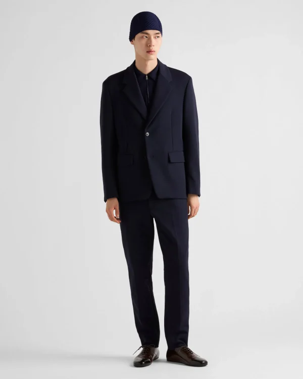 Jackets And Coats*Prada Single-breasted technical gabardine jacket Navy