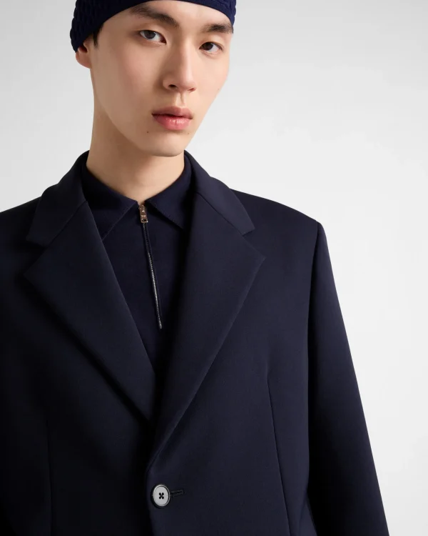 Jackets And Coats*Prada Single-breasted technical gabardine jacket Navy