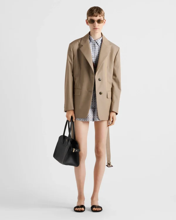 Jackets And Coats*Prada Single-breasted twill jacket Beige