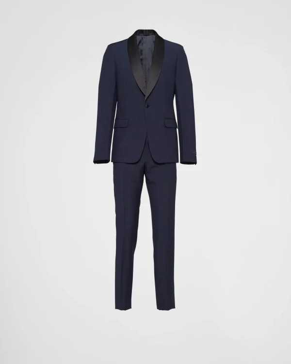 Suits*Prada Single-breasted wool and mohair tuxedo Blue/black