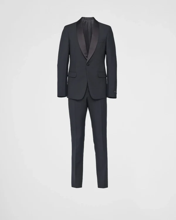 Suits*Prada Single-breasted wool and mohair tuxedo Black