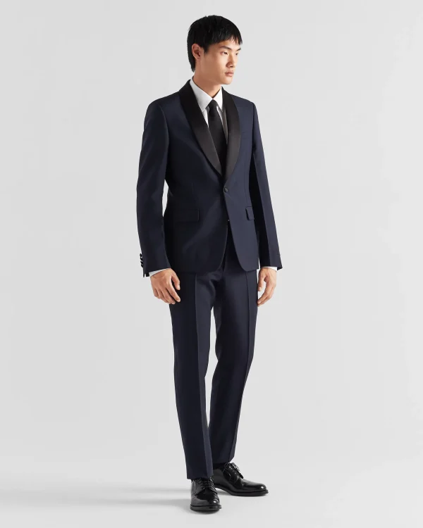 Suits*Prada Single-breasted wool and mohair tuxedo Blue/black