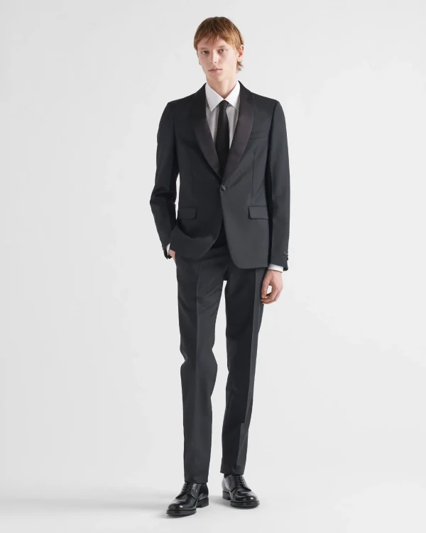 Suits*Prada Single-breasted wool and mohair tuxedo Black