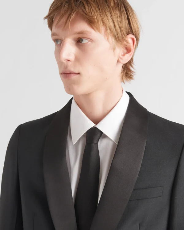 Suits*Prada Single-breasted wool and mohair tuxedo Black