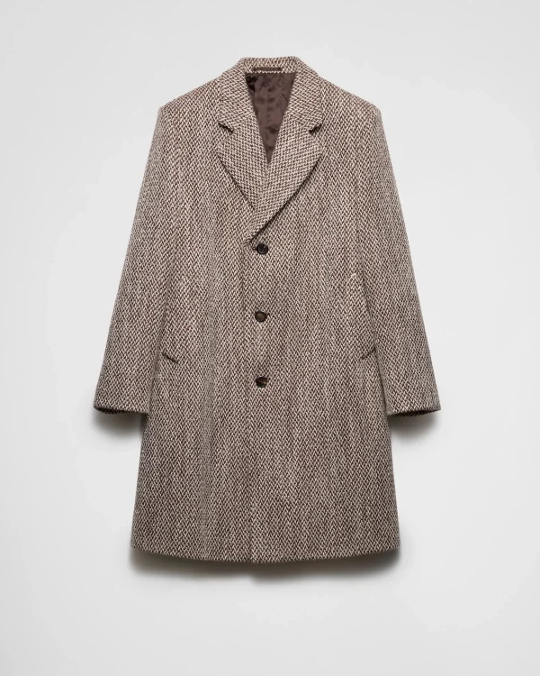 Jackets And Coats*Prada Single-breasted wool blend coat Beige/tobacco