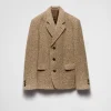 Jackets And Coats*Prada Single-breasted wool blend jacket Camelbrown