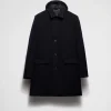 Jackets And Coats*Prada Single-breasted wool blend coat Navy