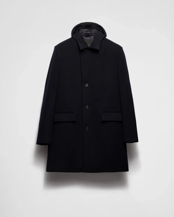 Jackets And Coats*Prada Single-breasted wool blend coat Navy