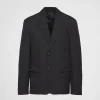 Jackets And Coats*Prada Single-breasted wool blend jacket Black