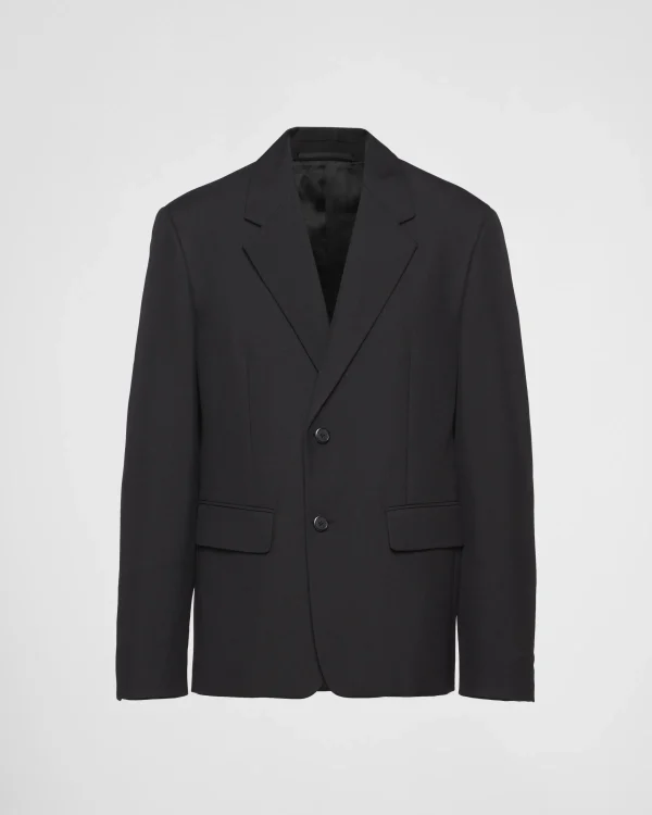 Jackets And Coats*Prada Single-breasted wool blend jacket Black