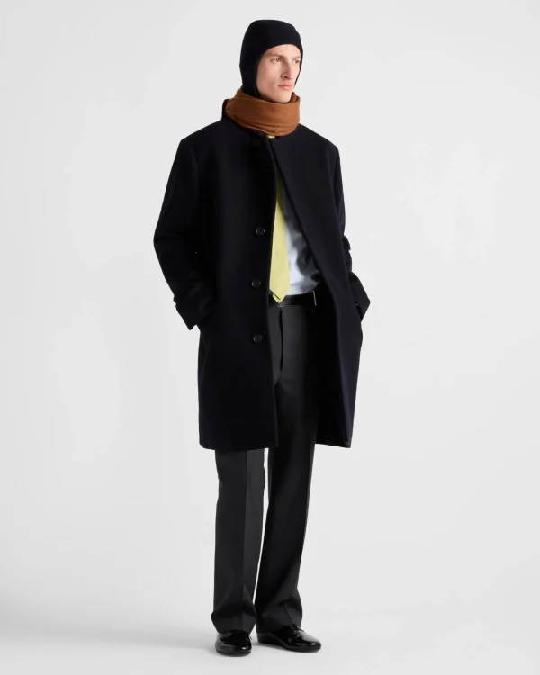 Jackets And Coats*Prada Single-breasted wool blend coat Navy