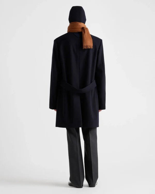 Jackets And Coats*Prada Single-breasted wool blend coat Navy