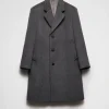 Jackets And Coats*Prada Single-breasted wool coat Slategray