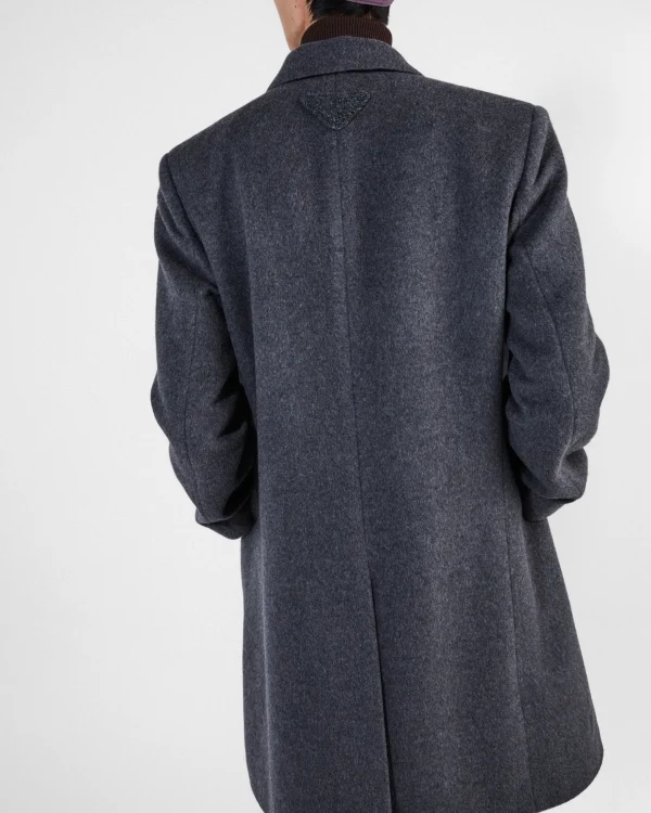 Jackets And Coats*Prada Single-breasted wool coat Slategray