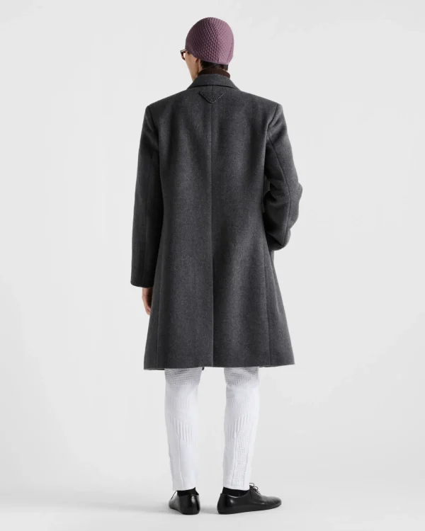 Jackets And Coats*Prada Single-breasted wool coat Slategray