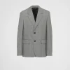 Jackets And Coats*Prada Single-breasted wool jacket Slategray